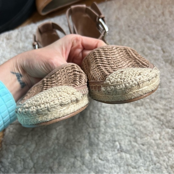 Vince Camuto: Valissa Woven Leather Vamp Espadrille Ankle Strap Wedges Sz 8.5 - Picture 7 of 12